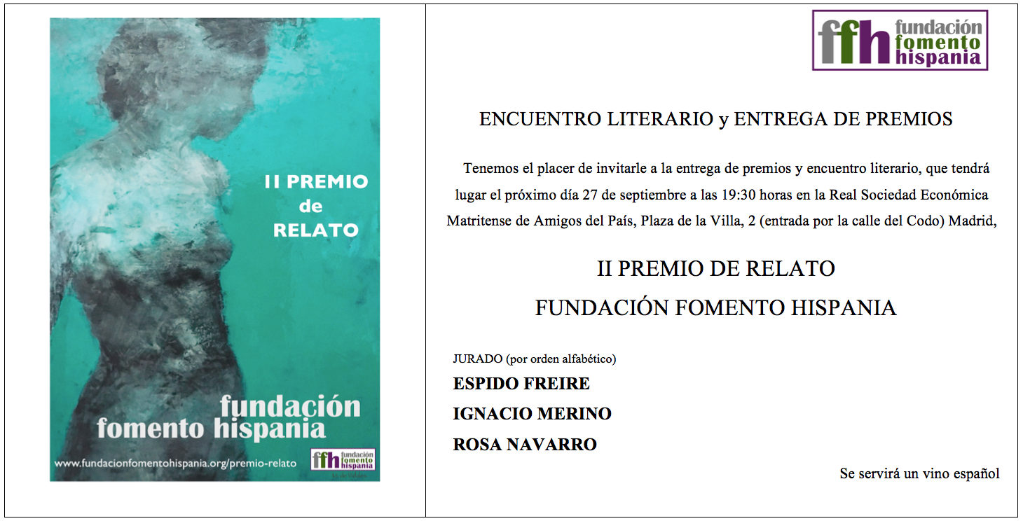 Fallo del II Premio de Relato Fundación Fomento Hispania.
